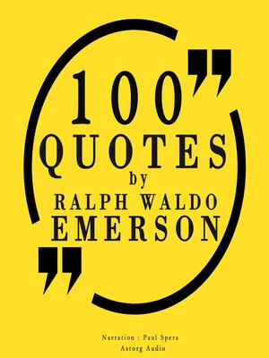 cover image of 100 quotes by Ralph Waldo Emerson
